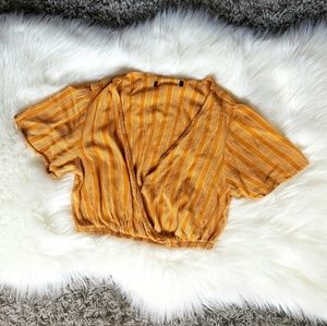 Yellow striped crop top - Forever 21